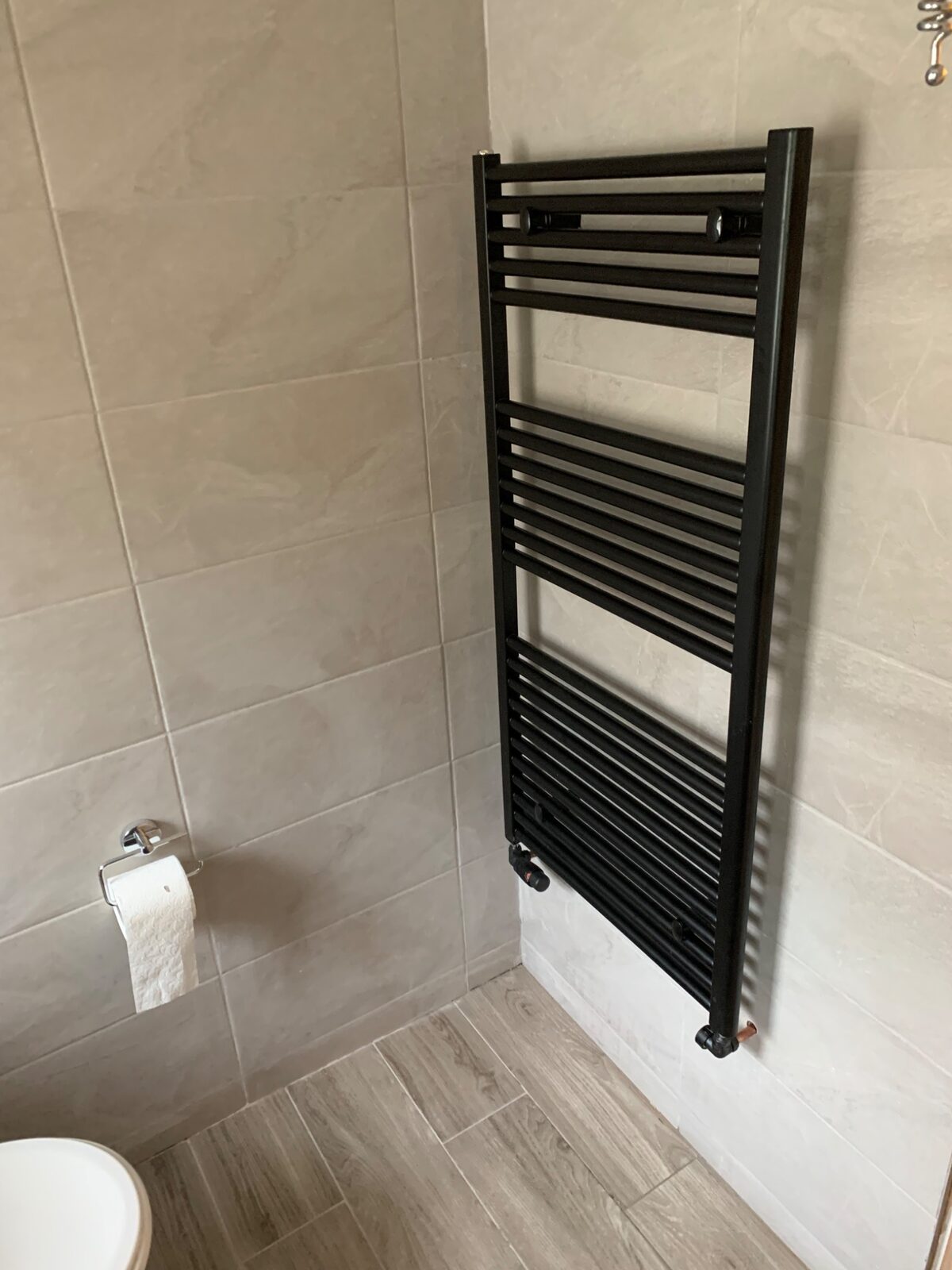 Two separate rooms before being combined into one bathroom